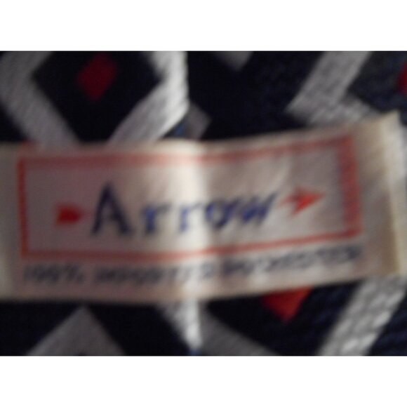 Vintage Blue Burgundy geometric TIe by Arrow 1970s - Picture 3 of 3